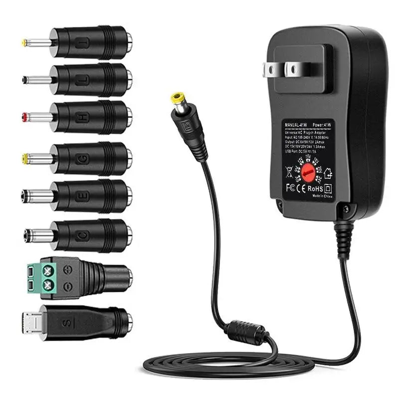 DC 3V 4.5V 5V 6V 7.5V 9V 12V 30W Adapter US EU UK AU Adjustable Power Adapters USB 2.1A Universal Charger Switch Power Supply